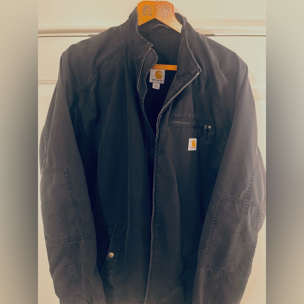 Men’s Carhartt jacket
TALL Large
Charcoal 
Mid weight 
GUC
Mesh liner